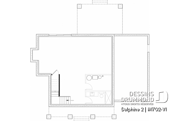 Sous-sol aménageable - Plan de maison Canadienne avec garage, 3 chambres, 2.5 s. bain, chambre des parents avec salle de bain privée - Delphine 2