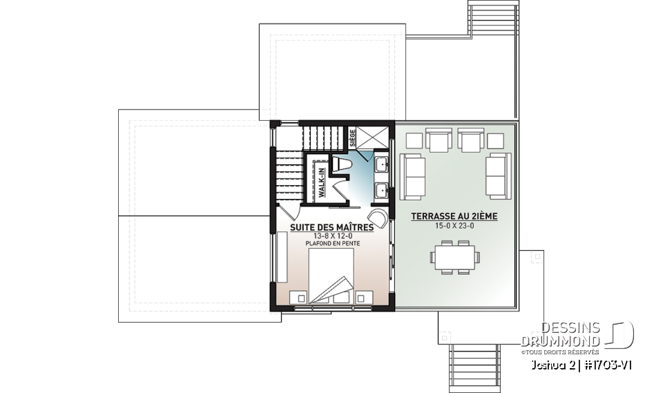 Étage - Petite maison moderne 2 chambres, vestiaire, garde manger, salle de lavage, 2 terrasses dont une à l'étage - Joshua 2