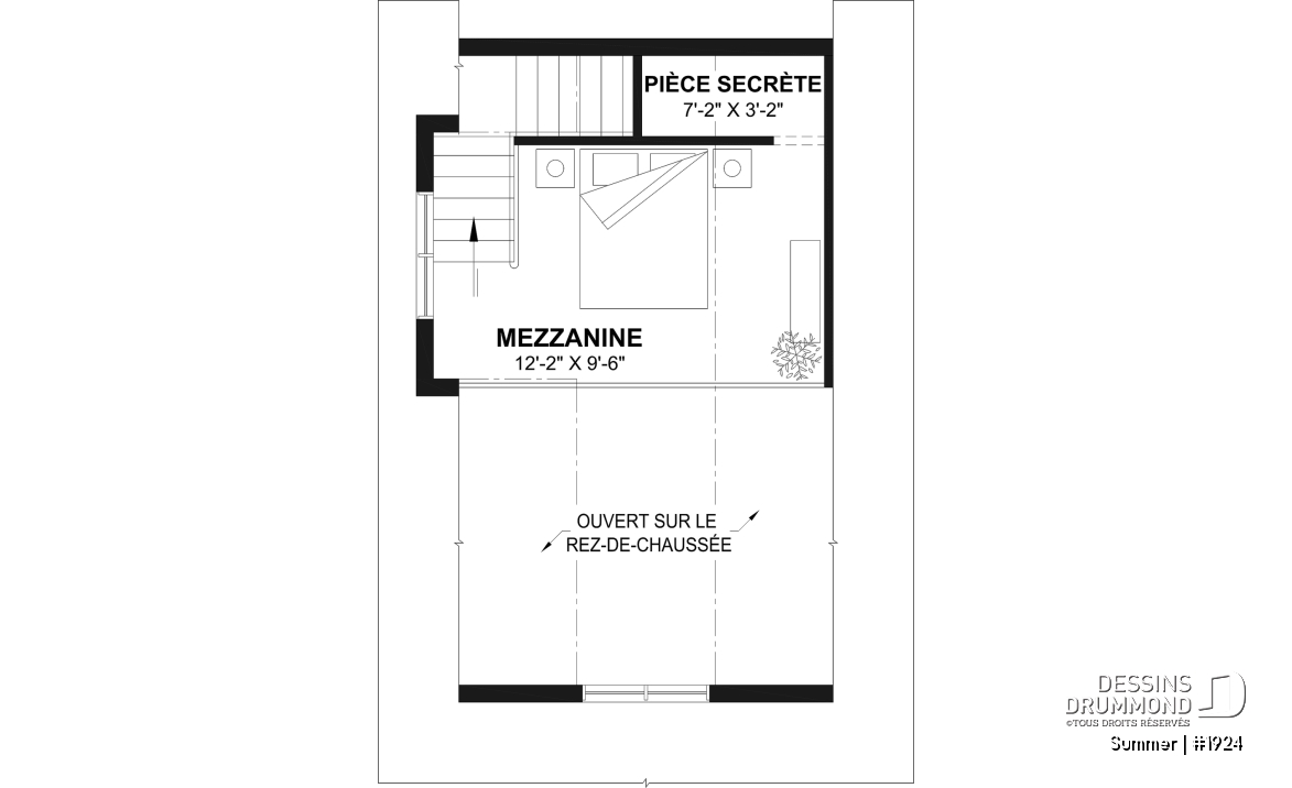 Étage - Plan versatile de mini-maison, pavillon de jardin ou petite maison d'invités, à vous de décider! - Summer