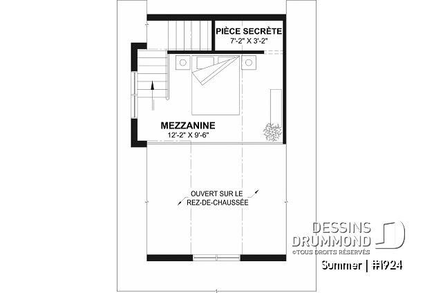 Étage - Plan versatile de mini-maison, pavillon de jardin ou petite maison d'invités, à vous de décider! - Summer