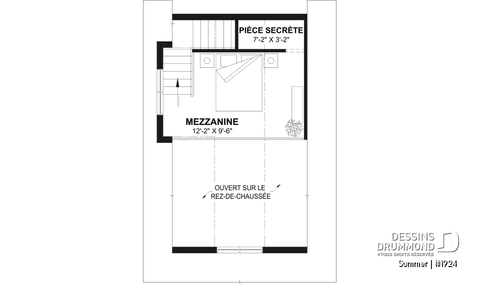 Étage - Plan versatile de mini-maison, pavillon de jardin ou petite maison d'invités, à vous de décider! - Summer