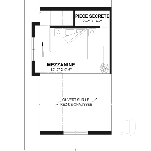 Étage - Plan versatile de mini-maison, pavillon de jardin ou petite maison d'invités, à vous de décider! - Summer