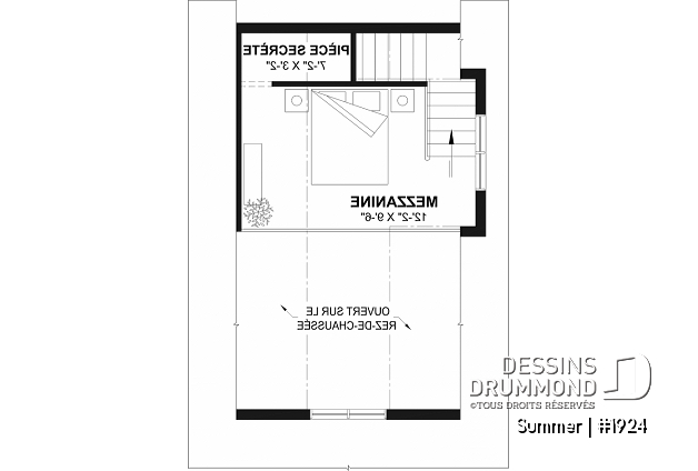 Étage - Plan versatile de mini-maison, pavillon de jardin ou petite maison d'invités, à vous de décider! - Summer