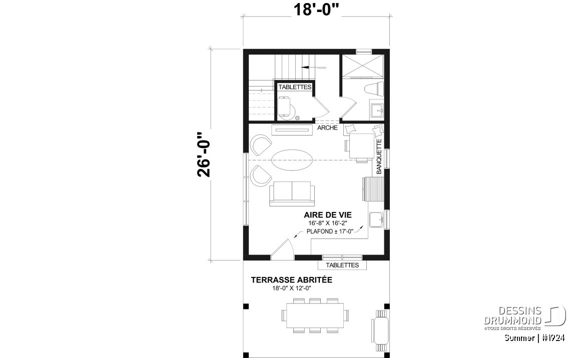 Rez-de-chaussée - Plan versatile de mini-maison, pavillon de jardin ou petite maison d'invités, à vous de décider! - Summer