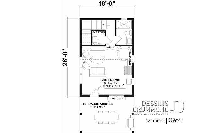 Rez-de-chaussée - Plan versatile de mini-maison, pavillon de jardin ou petite maison d'invités, à vous de décider! - Summer