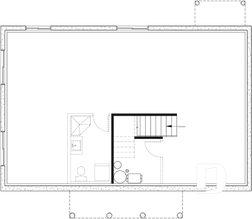 Sous-sol - Modèle économique de plain-pied 3 chambres au même plancher, espace ouvert, walk-in chambre des parents - Sam