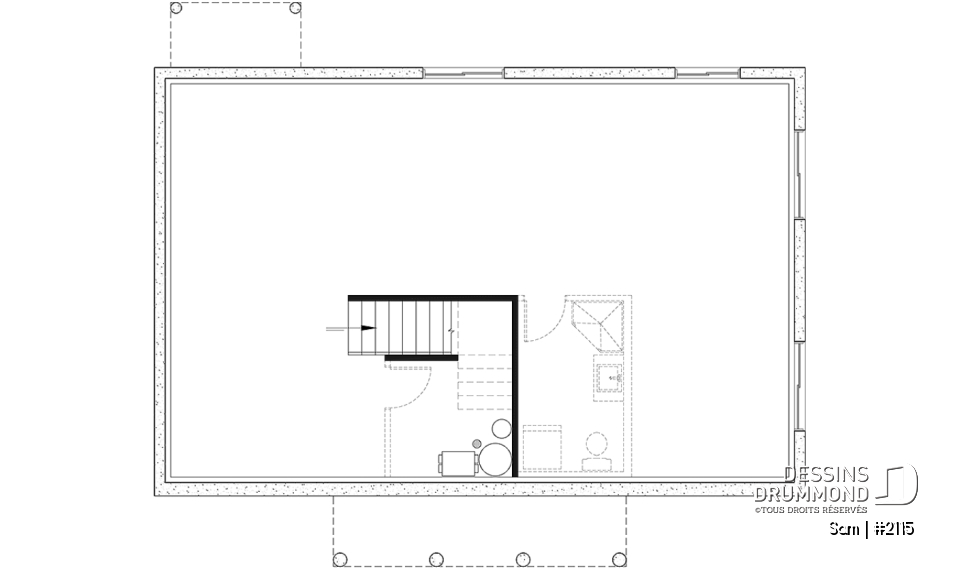 Sous-sol - Modèle économique de plain-pied 3 chambres au même plancher, espace ouvert, walk-in chambre des parents - Sam