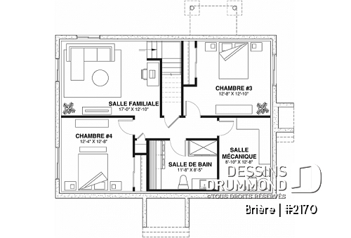 Sous-sol - Plan de plain-pied abordable, 2 chambres, grande cuisine pratique avec îlot, grande salle de bain - Brière