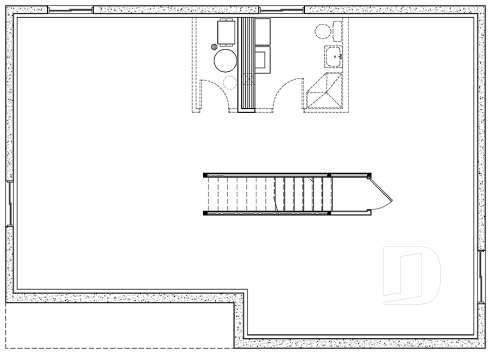 Sous-sol aménageable - Plan de maison de plain-pied ranch 3 chambres, cuisine conviviale et grand balcon avant abrité. - Summerfield