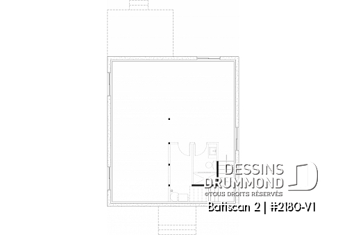 Sous-sol aménageable - Plan de petit plain-pied, 1 à 3 chambres, banquette à la cuisine, s-sol aménagé optionnel ($), prix abordable - Batiscan 2