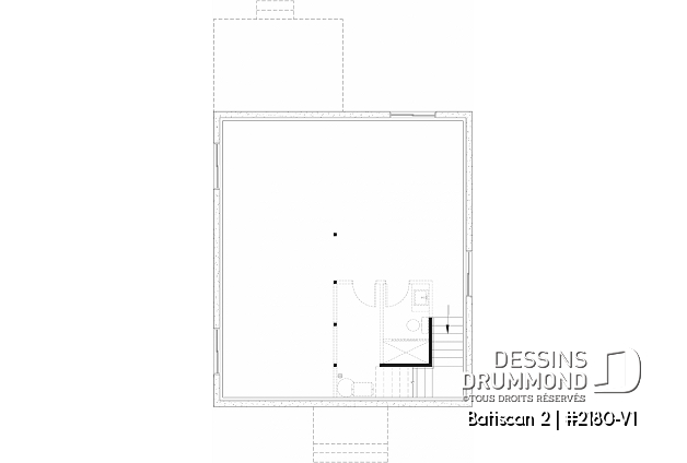 Sous-sol aménageable - Plan de petit plain-pied, banquette à la cuisine, option de finition du sous-sol, prix abordable - Batiscan 2