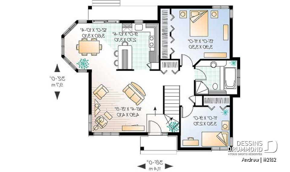 Rez-de-chaussée - Petite maison champêtre 2 chambres, cuisine et salle à manger tout en lumière naturelle - Andrew