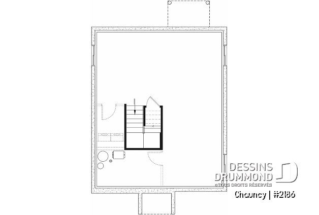 Sous-sol - Plain-pied abordable offrant un chambre et un grand îlot à la cuisine, fenêtre à arche à la salle à manger - Chauncy