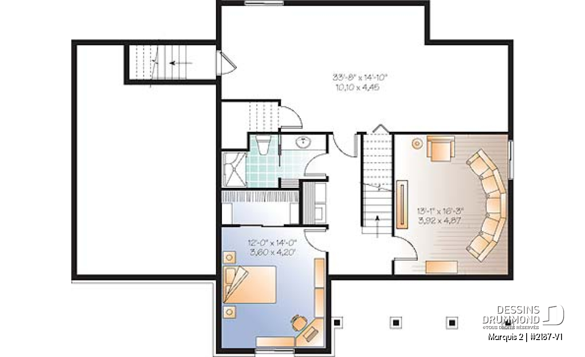 Sous-sol aménagé (Optionel $) - Maison Champêtre abordable, 3 chambres, cinéma maison, garage, beau look - Marquis 2