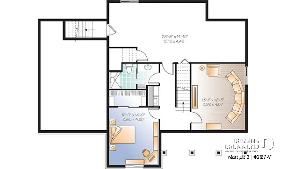Sous-sol aménagé (Optionel $) - Maison Champêtre abordable, 3 chambres, cinéma maison, garage, beau look - Marquis 2