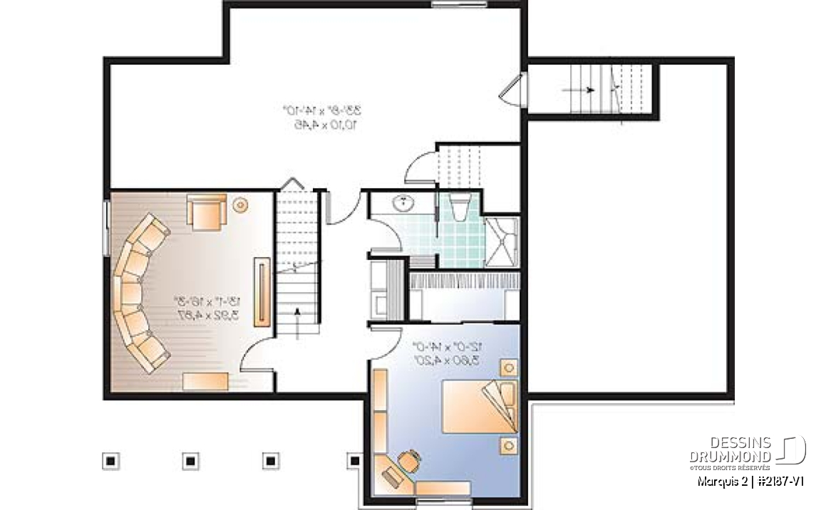 Sous-sol aménagé (Optionel $) - Maison Champêtre abordable, 3 chambres, cinéma maison, garage, beau look - Marquis 2