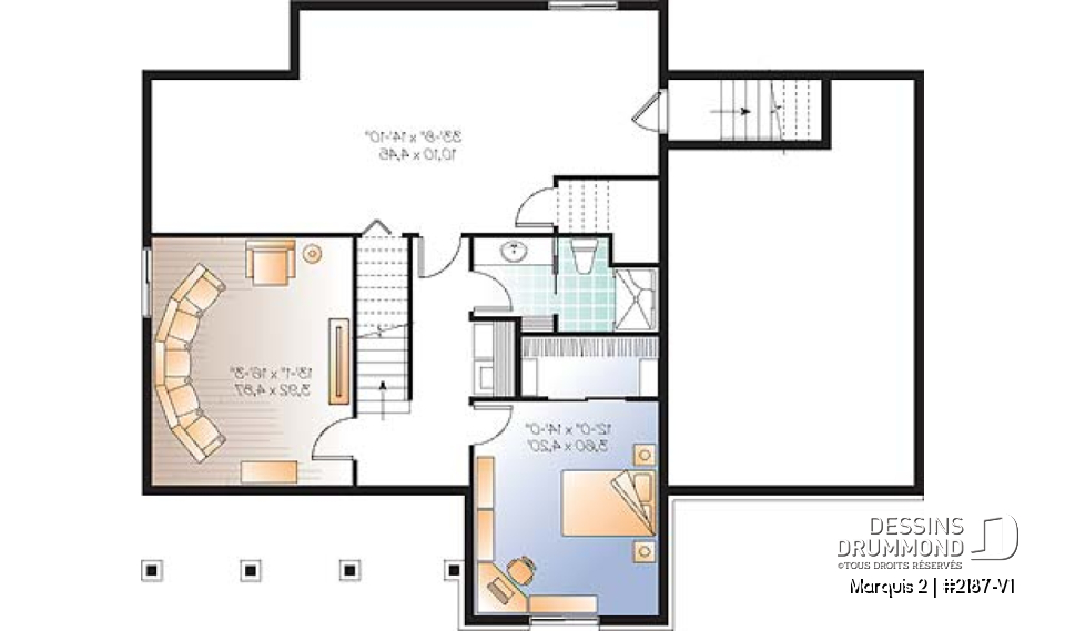 Sous-sol aménagé (Optionel $) - Maison Champêtre abordable, 3 chambres, cinéma maison, garage, beau look - Marquis 2