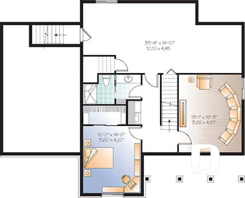 Sous-sol - Maison Champêtre abordable, 3 chambres, cinéma maison, garage, beau look - Marquis 2