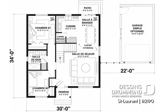 Rez-de-chaussée - Plain-pied 2 à 4 chambres, 2 salles de bain, économique et bien aménagé pour famille, plafond cathédral - St-Laurent