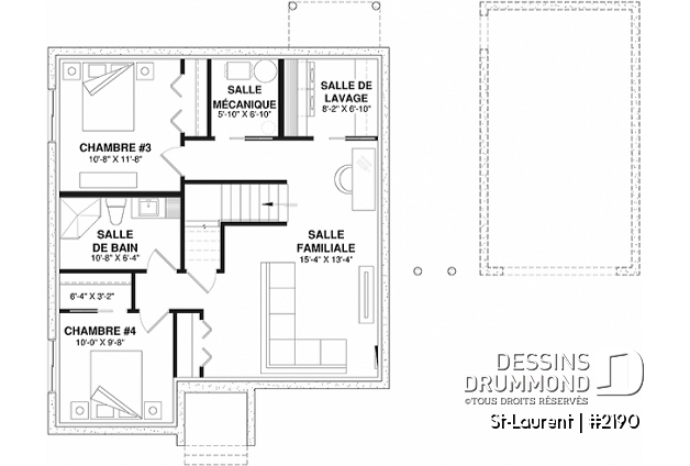 Sous-sol aménagé - Plain-pied 2 à 4 chambres, 2 salles de bain, économique et bien aménagé pour famille, plafond cathédral - St-Laurent