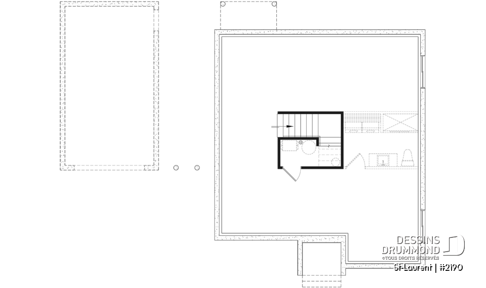 Sous-sol aménageable - Plain-pied économique 2 à 4 chambres, idéal pour famille, plafond cathédral, sous-sol aménagé optionnel ($) - St-Laurent