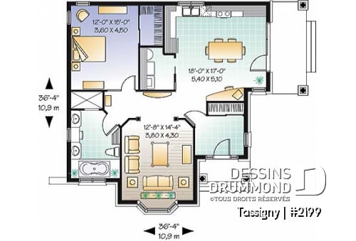 Rez-de-chaussée - Petit bungalow style manoir à très bon prix conçu pour baby-boomer, une seule chambre et terrasse couverte - Tassigny