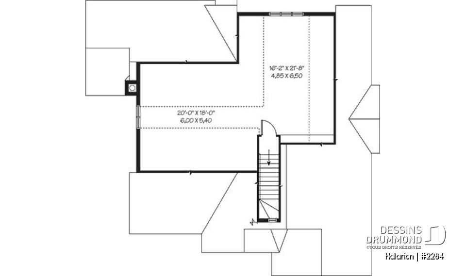 Espace boni - Plain-pied champêtre lumineux avec espace boni, garage, plafond cathédrale et sous-sol évolutif - Halarion
