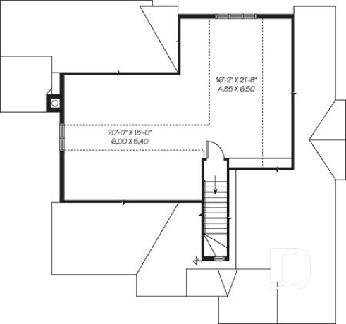 Espace boni - Plain-pied champêtre lumineux avec espace boni, garage, plafond cathédrale et sous-sol évolutif - Halarion