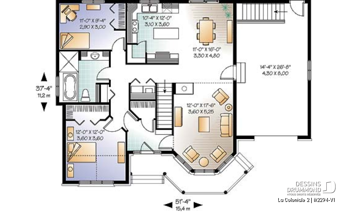 Rez-de-chaussée - Modèle de maison victorienne, 2 chambres, garage, charmante salle familiale avec foyer - La Coloniale 2