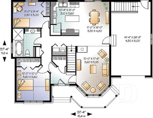 Rez-de-chaussée - Modèle de maison victorienne, 2 chambres, garage, charmante salle familiale avec foyer - La Coloniale 2