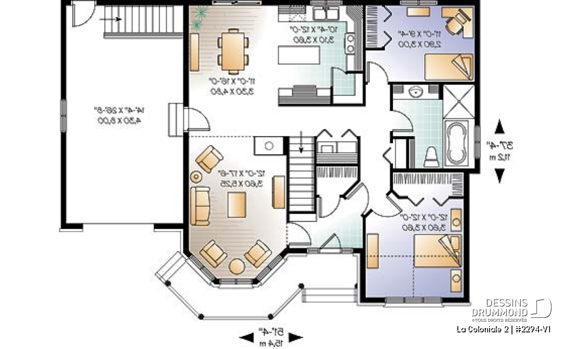 Rez-de-chaussée - Modèle de maison victorienne, 2 chambres, garage, charmante salle familiale avec foyer - La Coloniale 2