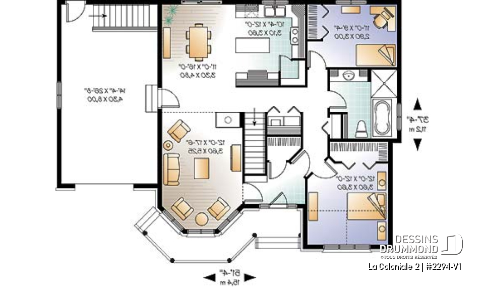 Rez-de-chaussée - Modèle de maison victorienne, 2 chambres, garage, charmante salle familiale avec foyer - La Coloniale 2