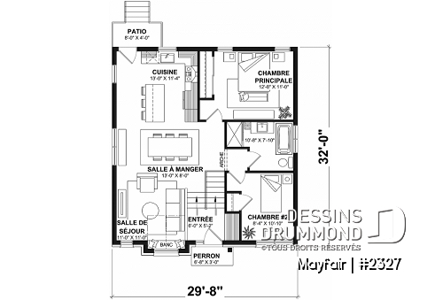 Rez-de-chaussée - Maison 2 à 5 chambres, champêtre, cuisine avec îlot, sous-sol aménagé - Mayfair
