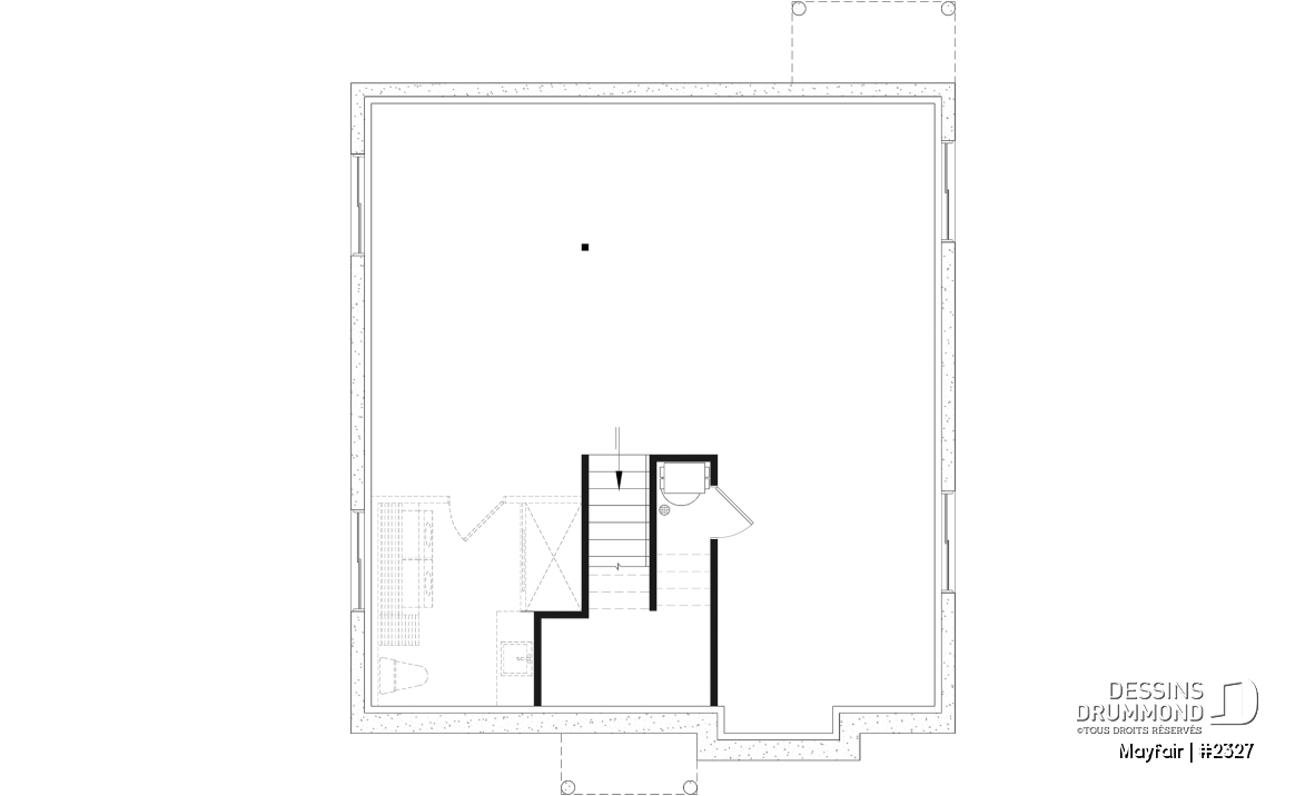 Sous-sol aménageable - Plan de plain-pied, 2 à 5 chambres, 1 ou 2 sdb, cuisine avec îlot, sous-sol aménagé optionnel ($) - Mayfair