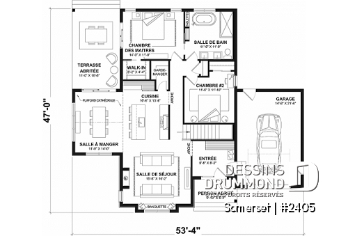 Rez-de-chaussée - Plain-pied spacieux de 2 chambres avec coin déjeuner en solarium, garage - Somerset