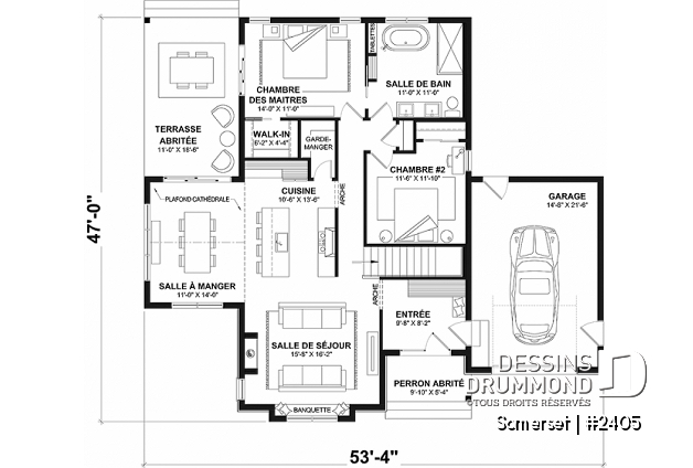 Rez-de-chaussée - Plain-pied spacieux de 2 chambres avec coin déjeuner en solarium, garage - Somerset