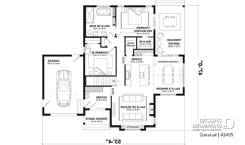 Rez-de-chaussée - Plain-pied Farmhouse Moderne avec Terrasse Abritée, Garage et Sous-Sol Évolutif - Somerset