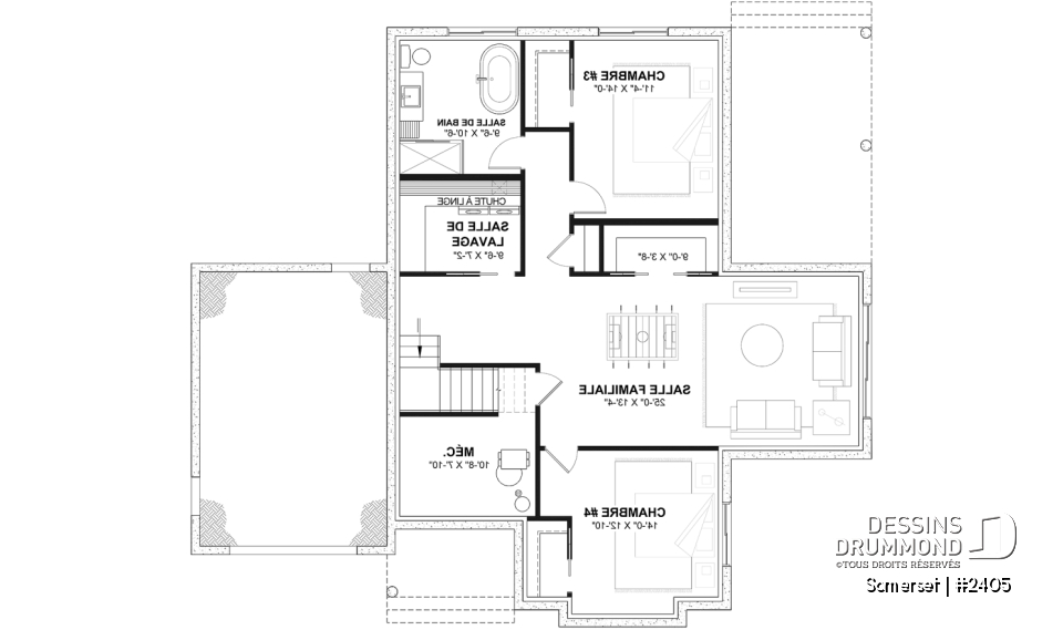 Sous-sol aménagé (Optionel $) - Plain-pied Farmhouse Moderne avec Terrasse Abritée, Garage et Sous-Sol Évolutif - Somerset