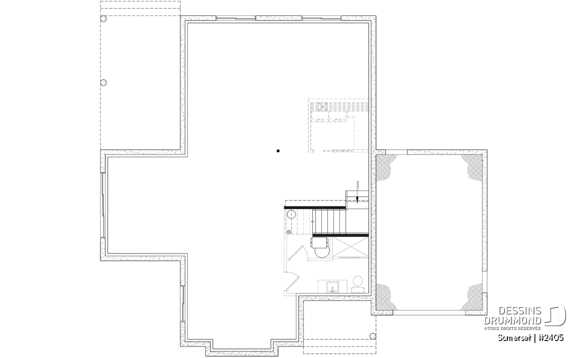Sous-sol aménageable - Plain-pied Farmhouse Moderne avec Terrasse Abritée, Garage et Sous-Sol Évolutif - Somerset
