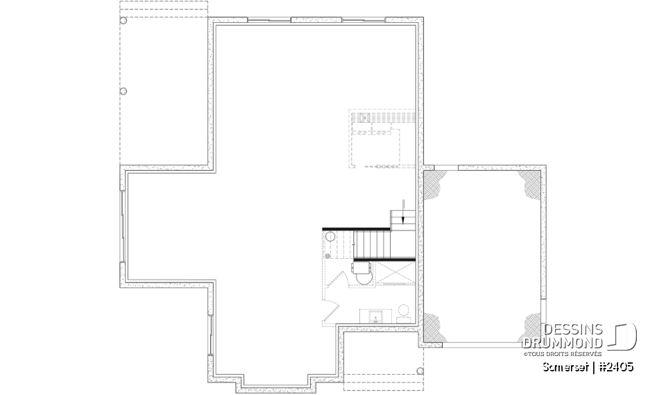 Sous-sol aménageable - Plain-pied Farmhouse Moderne avec Terrasse Abritée, Garage et Sous-Sol Évolutif - Somerset