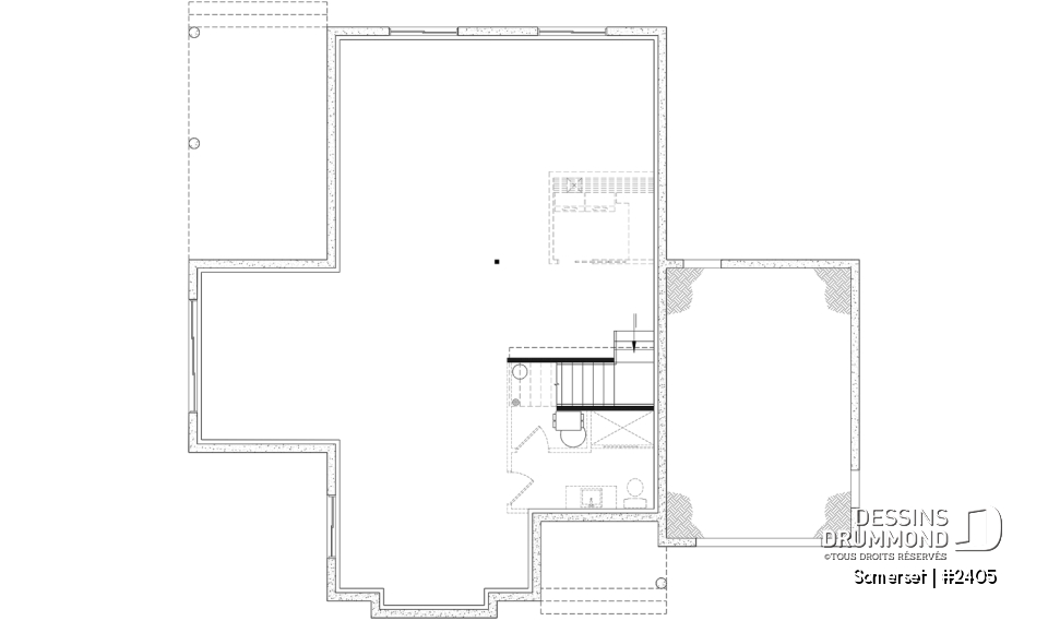 Sous-sol aménageable - Plain-pied Farmhouse Moderne avec Terrasse Abritée, Garage et Sous-Sol Évolutif - Somerset