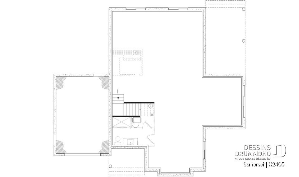 Sous-sol aménageable - Plain-pied Farmhouse Moderne avec Terrasse Abritée, Garage et Sous-Sol Évolutif - Somerset