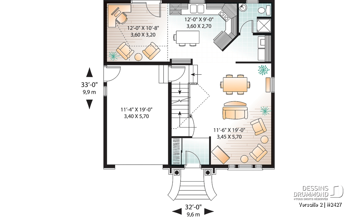 Rez-de-chaussée - Maison victorienne, grande suite des maîtres, 3 chambres, bureau à domicile ou salle de jeux, garage - Versaille 2