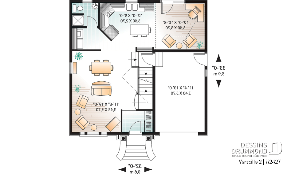 Rez-de-chaussée - Maison victorienne, grande suite des maîtres, 3 chambres, bureau à domicile ou salle de jeux, garage - Versaille 2