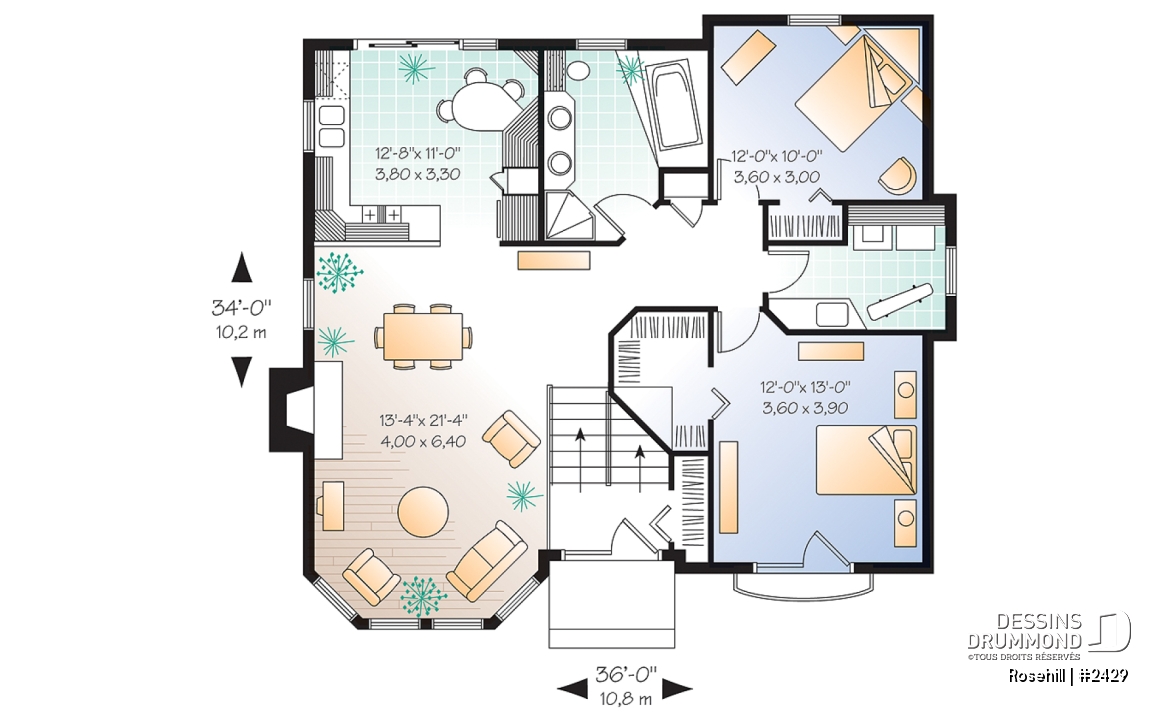 Rez-de-chaussée - Split-level, 2 chambres, garage, balcon privé à la suite des maîtres, buanderie complète, foyer - Rosehill