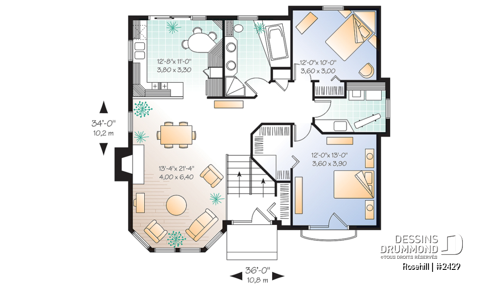 Rez-de-chaussée - Split-level, 2 chambres, garage, balcon privé à la suite des maîtres, buanderie complète, foyer - Rosehill