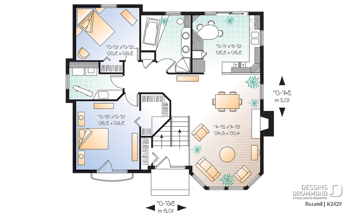 Rez-de-chaussée - Split-level, 2 chambres, garage, balcon privé à la suite des maîtres, buanderie complète, foyer - Rosehill