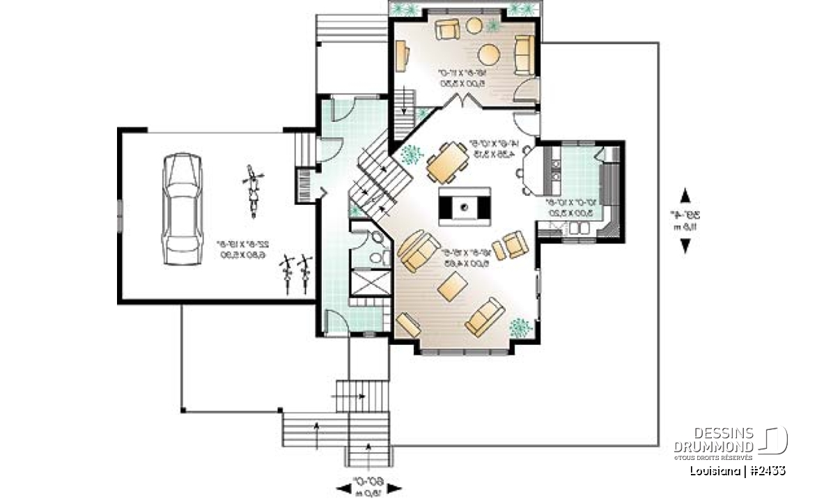 Rez-de-chaussée - Chalet bord de l'eau, 3 chambres, 3.5 salles de bain, aire ouverte, 2 salons, foyer central, grande terrass - Louisiana