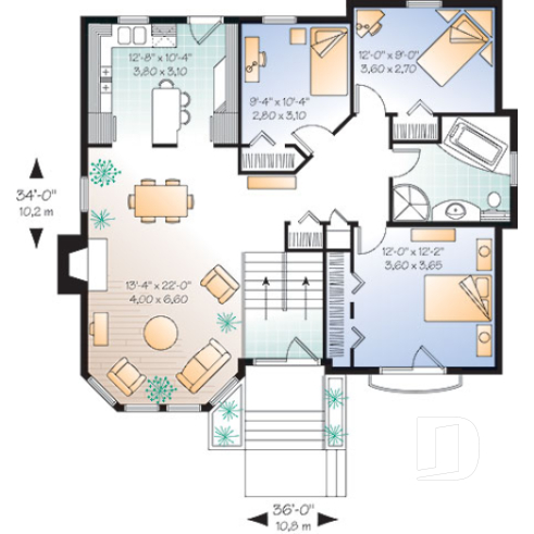 Rez-de-chaussée - Plan de split-level, 3 chambres, belle salle familiale avec foyer, sous-sol à aménager - Rosehill 2