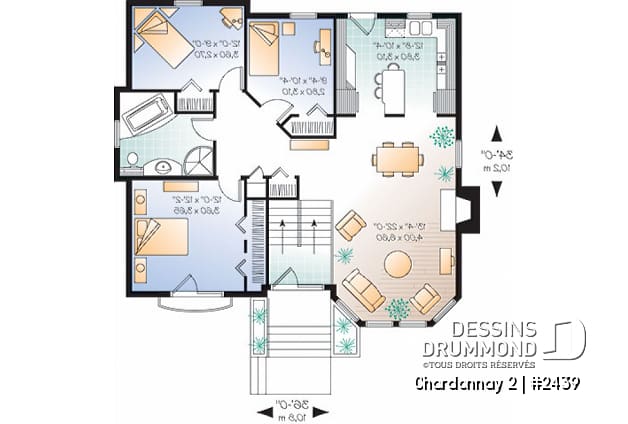 Rez-de-chaussée - Plan de split-level, 3 chambres, belle salle familiale avec foyer, sous-sol à aménager - Rosehill 2